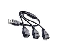Hkfgdjdl Câble d'extension USB 2.0 mâle vers trois ports femelles pour transfert de données haute vitesse jusqu'à 480 Mbps et charge à 3 A