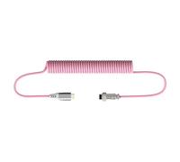 Hkfgdjdl Câble USB C spiralé pour clavier d'ordinateur, câble de clavier mécanique à double gaine avec USB C en métal détachable
