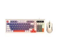 Hkfgdjdl Câble USB RVB rétroéclairé 98 touches couleurs mélangées clavier et souris sensation mécanique 5 DPI souris réglable design antidérapant