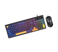 Hkfgdjdl Câble USB RVB rétroéclairé 98 touches couleurs mélangées clavier et souris sensation mécanique 5 DPI souris réglable design antidérapant