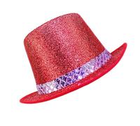 Hkfgdjdl Chapeau de magicien coloré vintage avec ceinture à paillettes Accessoire de costume de scène classique