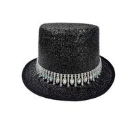 Hkfgdjdl Chapeau de magicien pour homme et femme avec ceinture en strass - Chapeau haut pour cosplay - Costume adulte - Fête à thème - Scène