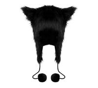 Hkfgdjdl Chapeau en peluche, oreilles de chat en peluche, chapeau chaud en fourrure pour Halloween, cosplay, accessoire de fête, chapeau d'hiver coupe-vent