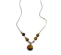 Hkfgdjdl Collier avec pendentif soleil en acier inoxydable avec pierre naturelle réglable pour femme