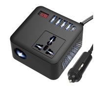 Hkfgdjdl Convertisseur de puissance de véhicule 12 V 24 V à 110 V 220 V avec sortie maximale de 300 W et charge rapide USB pour utilisation de téléphone portable