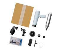 Hkfgdjdl Déboucheur de toilettes robuste en métal inoxydable 304 avec compteur de pression intégré et 8 accessoires pour vidange domestique C