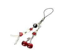 Hkfgdjdl Élégant porte-clés en alliage de perles de méduse de fruits pour téléphone, sac léger, décoration à suspendre, accessoire de bijoux