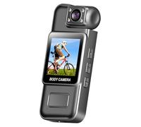 Hkfgdjdl Enregistreur vidéo, 4K Body Camera Enregistreur vidéo avec lentille rotative Prend en charge 128 Go de stockage pour la sécurité et