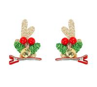 Hkfgdjdl Épingle à cheveux colorée, 1 paire de pinces à cheveux colorées en forme de bois de cerf de Noël, barrettes confortables pour fête d'anniversaire d'enfant