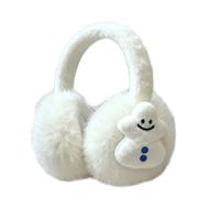 Hkfgdjdl Joli bonhomme de neige en peluche chauffe-oreilles pour activités de plein air en hiver, doux et chaud, protège-oreilles pour tous les âges
