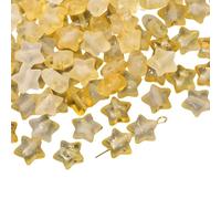 Hkfgdjdl Lot de 1 perle en acrylique à cinq branches en forme d'étoile dégradée avec finition dorée étincelante pour la fabrication de bijoux faits à la main