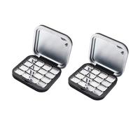 Hkfgdjdl Lot de 2 boîtes à poudre magnétiques noires mates avec miroir portable et fard à paupières vide