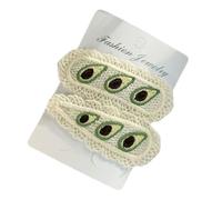 Hkfgdjdl Lot de 2 épingles à cheveux brodées en forme de fruits avec dentelle latérale colorée pour femmes et filles Accessoires de cheveux au crochet