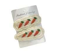 Hkfgdjdl Lot de 2 épingles à cheveux brodées en forme de fruits avec dentelle latérale colorée pour femmes et filles Accessoires de cheveux au crochet