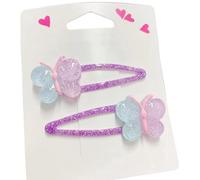 Hkfgdjdl Lot de 2 épingles à cheveux pour filles - Motif papillon scintillant et cupcake - Accessoires pour cheveux d'anniversaire d'enfants