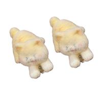 Hkfgdjdl Lot de 2 pinces à cheveux en forme de chats floqués - Antidérapantes - Pour femme et petite fille - Tenue quotidienne
