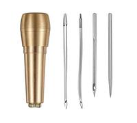 Hkfgdjdl Lot de 4/5 aiguilles à coudre professionnelles en cuir avec poignée pour réparation de chaussures en cuir