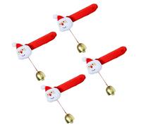 Hkfgdjdl Lot de 4 housses de poignée de porte de Noël avec cloches suspendues pour décoration de maison et de vacances