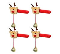 Hkfgdjdl Lot de 4 housses de poignée de porte de Noël avec cloches suspendues pour décoration de maison et de vacances