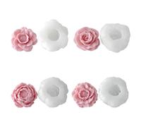 Hkfgdjdl Lot de 4 moules en silicone pour décoration de fleurs en cristal avec motifs détaillés