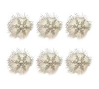 Hkfgdjdl Lot de 6 pinces à cheveux en forme de flocon de neige avec strass et perles pour filles - Accessoire de Noël léger et créatif
