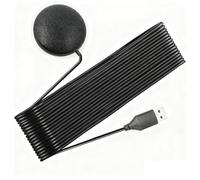 Hkfgdjdl Microphone rond omnidirectionnel de bureau avec lumière LED intelligente 3,5 mm/USB pour réunion en ligne conférence