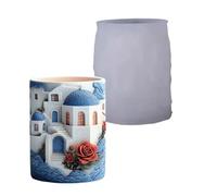Hkfgdjdl Motif en résine, fait à la main en forme de tasse en silicone, pot de fleurs, moule pour résine facile à détacher