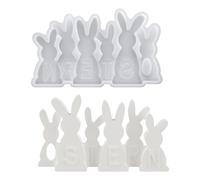 Hkfgdjdl Moule en silicone à 6 cavités en forme de lapins de Pâques pour décoration créative de gypse et maisons de vacances