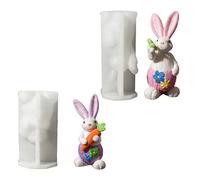 Hkfgdjdl Moule en silicone de qualité alimentaire Lapins assis pour la fabrication de bougies, la décoration de la maison, les loisirs créatifs