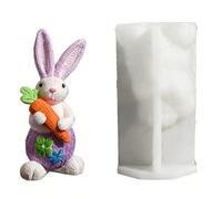 Hkfgdjdl Moule en silicone de qualité alimentaire Lapins assis pour la fabrication de bougies, la décoration de la maison, les loisirs créatifs