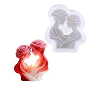 Hkfgdjdl Moule en silicone parfumé en forme d'amant de roses pour projets d'artisanat à la maison