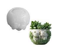 Hkfgdjdl Moule en silicone pour pot de fleurs en forme de chat pour fabrication de bijoux, bougies, tasses et fabrication artisanale