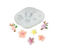 Hkfgdjdl Moule multifonction en silicone à 6 cavités en forme de fleur facile à démouler pour résine époxy, bougie, savon, chocolat, cuisson