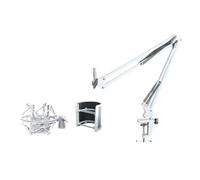 Hkfgdjdl NB35 Support de microphone pour microphone de table Bras pivotant et MS089SV Support antichoc Argenté pour piste