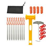 Hkfgdjdl Piquets de tente, accessoires de camping, piquets de tente en aluminium, marteau et corde de haubans en nylon et extracteur pour un camping facile