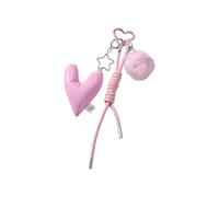 Hkfgdjdl Porte-clés en corde tressée avec pendentif en forme de cœur en peluche pour sac à main, décoration de sac à main