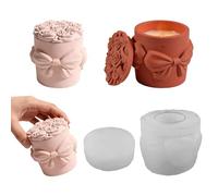 Hkfgdjdl Pot en résine rose avec couvercle - Moule à bougie multifonction en silicone pour bougies, tasses, bijoux, décoration de vacances