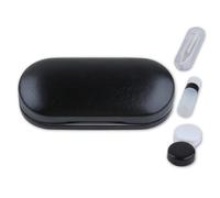 Hkfgdjdl Support de lunettes, double couche pour lunettes et lentilles de contact, support de lunettes de voyage multifonction avec doublure de protection douce