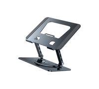 Hkfgdjdl Support pliable pour ordinateur portable avec base rotative à 360° et deux axes pour un refroidissement optimal de bureau suspension design aluminium