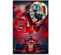 HKFLD Kit de broderie diamant 5D pour adultes et enfants, affiches de Sebastian Vettel, pilote de course F1, broderie diamant à faire soi-même, strass en cristal 6k234g30x40CM