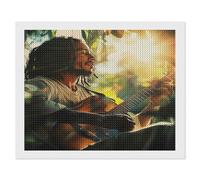 HKFLD Round 5D Reggae Bob Marley 5D Diamond Painting Cross Stitch Picture of Rhinestones Diamond Mosaic Pattern 40 * 50cm