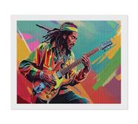 HKFLD Round 5D Reggae Bob Marley 5D Diamond Painting Cross Stitch Picture of Rhinestones Diamond Mosaic Pattern 30 * 40cm