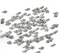 HKGYTRBN Fournitures de Fabrication de Bijoux, Perles en métal argenté, Breloques tubulaires pour Bricolage, 50/100 pièces de 5 à 12 mm