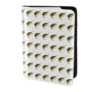 HKHLHLH Appât avec ligne de pêche mangeant un petit poisson imprimé 14 cm étui porte-passeport avec organisateur de documents de carte de crédit pour voyage, Noir , Taille unique