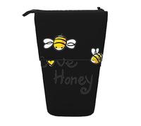 HKHLHLH Bee Love Honey Trousse à crayons télescopique sur pied pour filles, garçons, étudiants, Noir , Taille unique, Organiseur de sac