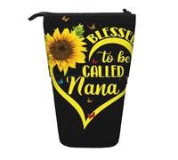 HKHLHLH Blessed to Be Called Nana Trousse à crayons télescopique avec motif tournesol pour filles, garçons, étudiants, Noir , Taille unique, Organiseur de sac