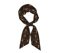 HKHLHLH Book Room Mysterious Library Printing Fashion Fall Silk Feeling Scarf Satin Head Scarf Clothing Accessory For Women 117 × 3,1 pouces, Noir , taille unique