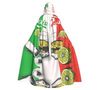 HKHLHLH Cape longue à capuche unisexe avec drapeau du Mexique et tequila pour Halloween, déguisement, bal masqué