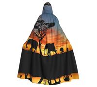 HKHLHLH Cape longue à capuche unisexe éléphant africain pour Halloween, déguisement, bal masqué