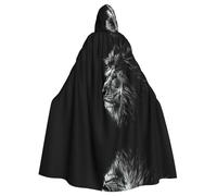 HKHLHLH Cape longue à capuche unisexe Lion pour Halloween, déguisement, bal masqué